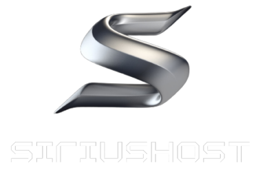 logo da empresa Sirius host com a letra S em destaque e prateada